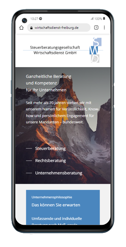Webdesign Freiburg Whitepaper zur Erstellung einer kompakten Webseite - Above the Fold - Mobile
